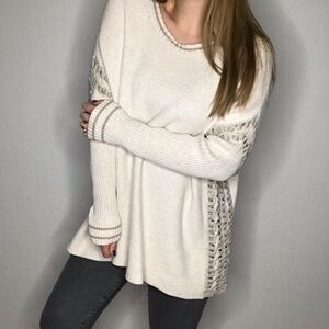 CAbi Ivory Textured Knit Sweater